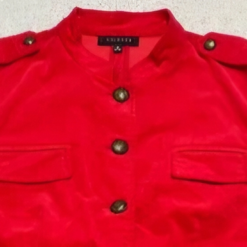 Talbots Red Military-Style Structured Jacket - Picture 4 of 4